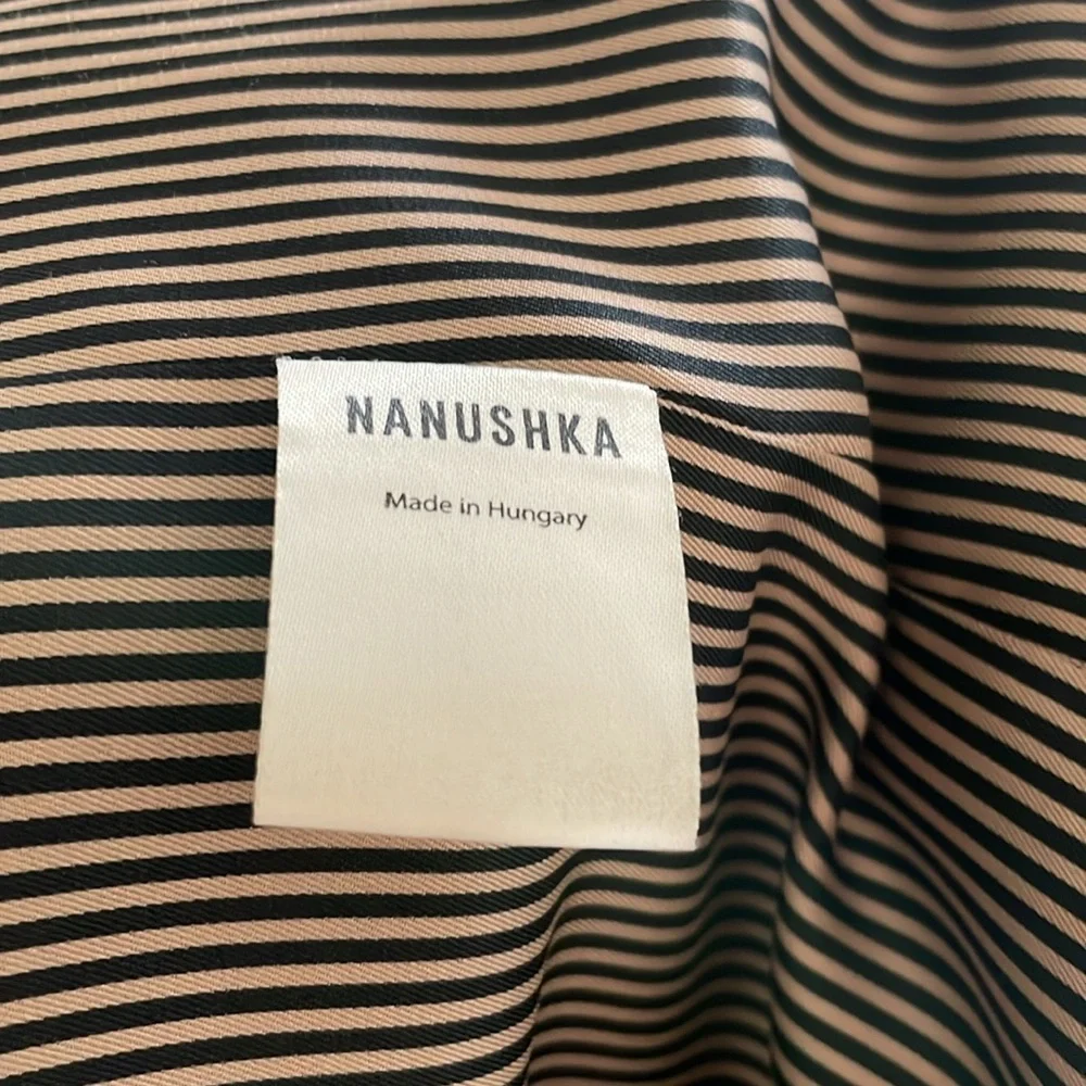 Nanushka Faux Fur Coat Longline Quiet Luxury Medium‎ Oversized Lined Black